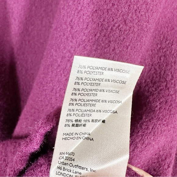 Free People Peaches Tunic Sweater Plum Caspia Hi Lo Mock Neck Sweater M - Picture 8 of 10